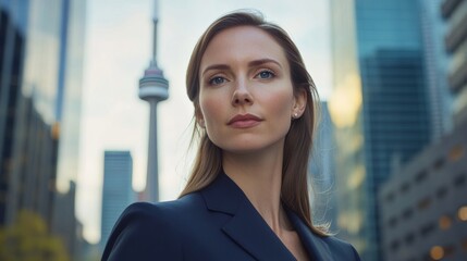 portrait of a woman in a suit in canada