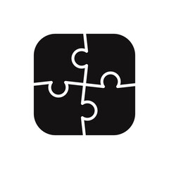 Puzzle pieces icon. Jigsaw puzzle symbol. Vector illustration.