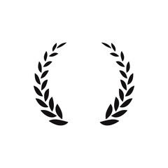Laurel wreath icon. Wheat and oak wreath symbol. Vector illustration.