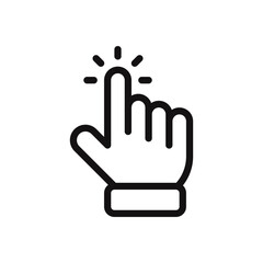 Hand cursor icon. Pointer clicking symbol. Vector illustration.