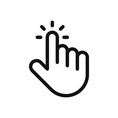 Hand cursor icon. Pointer clicking symbol. Vector illustration.