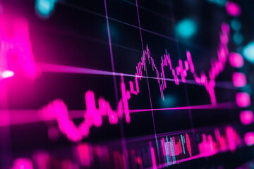 Futuristic business growth chart with light effects.generated with AI