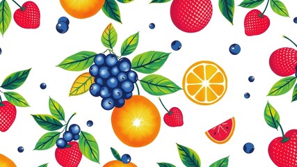 Linen Fabric Adorned with Summer's Bountiful Harvest