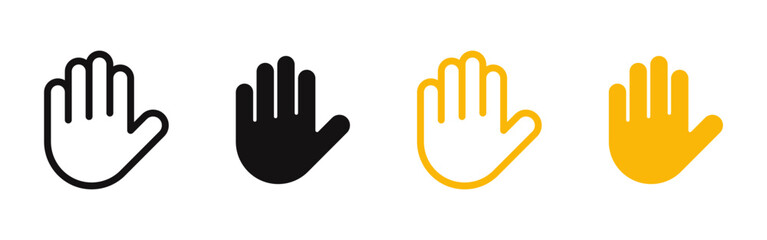 Obraz premium Hand Raise icons set. Stop symbol collection. Vector illustration.