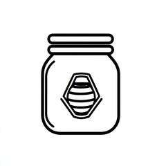Fototapeta premium Honeycomb in jar, kitchen background, food label design