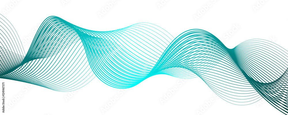 Leinwandbilder Digital frequency track equalizer. Abstract colorful gradient background wave element for design. Striped ribbons vector background with lines. Modern lines of geometry wave shapes.