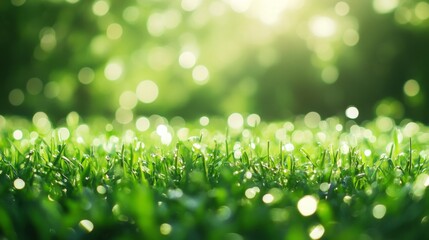 Obraz premium Capturing abstract bokeh of fresh green grass nature photography natural environment close-up visual serenity
