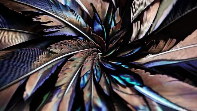 Spiral feathers texture dark shine high detail