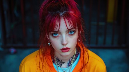 Unique Urban Fashion Style with Vibrant Colors and Model