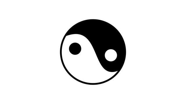 Yin yang symbol made of stones rotation 4K animation background video