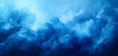 Fototapeta premium Abstract watercolor background with blue and teal tones. 