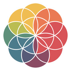 set of different color fill round shape palette