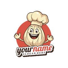 Character Garlic logo design concept vector. Creative Garlic Logo Design Template.