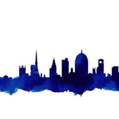 Obraz premium A city skyline silhouette stands boldly against a dramatic sunset sky silhouetted skyline cityscape architecture illustration building city vector