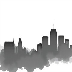 Obraz premium Twilight panorama view of downtown los angeles towers from griffith park with cut out sky silhouetted skyline cityscape architecture illustration building city vector