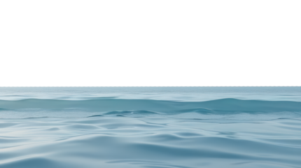 serene seascape with gentle wave isolated on transparent background, png file