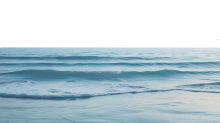 serene seascape with gentle wave isolated on transparent background, png file