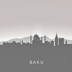 Fototapeta premium Stunning skyline silhouette at sunset with modern skyscrapers showcasing vibrant colors and architectural beauty silhouetted skyline cityscape architecture illustration building city vector