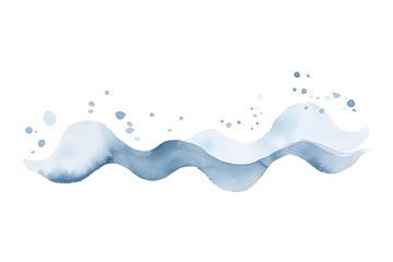 Blue sea wave watercolor illustration isolated on white background