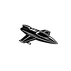 Sleek Jet Plane Design: A Vector Icon of Speed and Aviation Technology