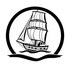 Majestic Sailing Ship: A Vintage Nautical Vessel on the Ocean Waves. Embark on an unforgettable voyage of exploration and discovery!