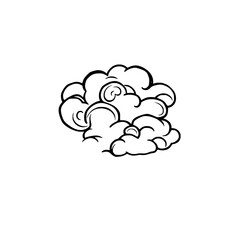 Cloud Line Art: Simple Black and White Vector Illustration for Design and Background