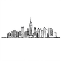 Fototapeta premium Illustration of a city inside an apple silhouetted skyline cityscape architecture illustration building city vector