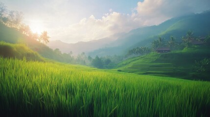Obraz premium Empowering rice producers with blockchain-powered digital identities agriculture sector informative article global innovative solutions