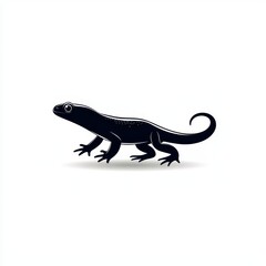 Obraz premium Black Lizard Silhouette Illustration Wildlife Reptile Design Graphic
