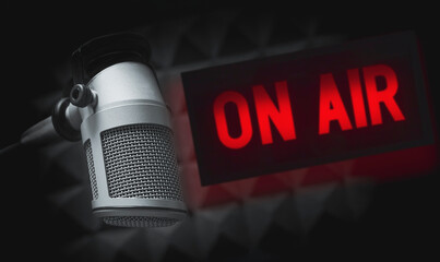 Professional microphone and on air sign