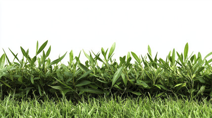 Obraz premium Lush green grass and vibrant leaves create serene natural landscape