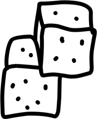 Coffee. Hand drawn vector isolated doodles. Sugar