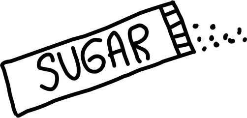 Coffee. Hand drawn vector isolated doodles. Sugar