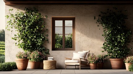 Naklejka premium Cultivating a beautiful flower and potted plant garden oasis