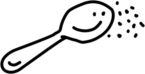 Coffee. Hand drawn vector isolated doodles. Spoon 