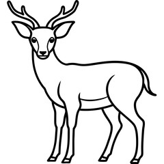 Minimalist Deer Line Art Vector Design