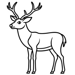 Minimalist Deer Line Art Vector Design