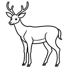 Minimalist Deer Line Art Vector Design