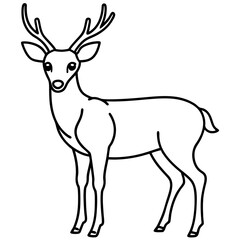 Minimalist Deer Line Art Vector Design