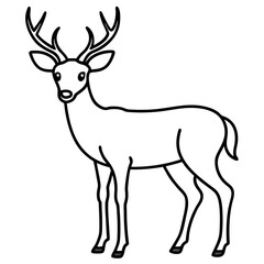Minimalist Deer Line Art Vector Design