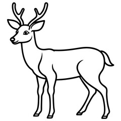 Minimalist Deer Line Art Vector Design