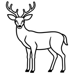 Minimalist Deer Line Art Vector Design