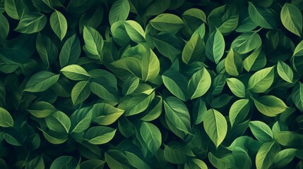 Obraz premium Enhancing botanical green leaves pattern nature digital design lush environment close-up aesthetic appeal