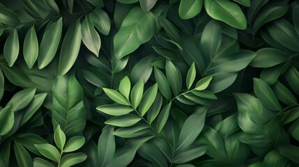 Obraz premium Decorative botanical green leaves pattern nature background digital design serene environment aesthetic viewpoint perfect for adding style