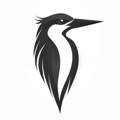 Obraz premium Elegant Black and White Kingfisher Bird Design Illustration Graphic