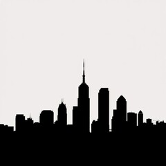 Twilight over metropolis: panoramic city skyline with foreboding clouds symbolizing economic uncertainty | ultra-detailed image silhouetted skyline cityscape architecture illustration building city ve