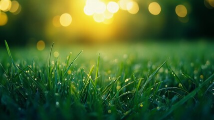 Obraz premium Adding a pea to bright green grass bokeh in a serene garden nature photography close-up lush environment vibrant concept