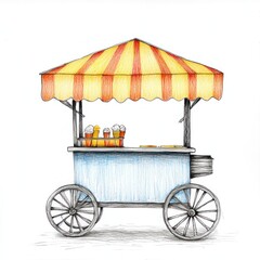 Ice cream cart, summer fair, treats, fun, cheerful background