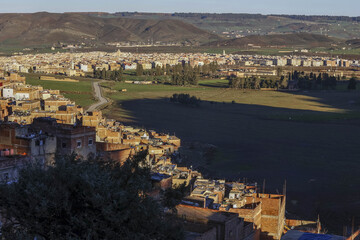 Buildings on hills on the outskirts of Azrou, Morocco.