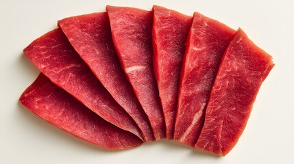 Freshly Cut Raw Beef Slices for Gourmet Cooking and Meal Preparation